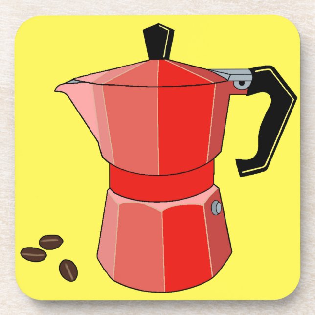 Red Rainbow Espresso Coaster (Front)