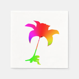 Red Rainbow Floral Napkin