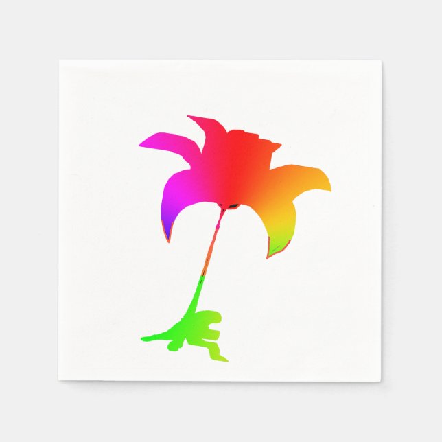 Red Rainbow Floral Napkin (Front)