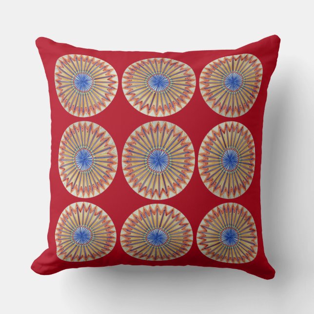 Red Rainbow Throw Pillow (Front)