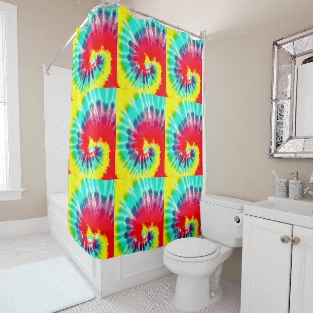 Red Rainbow Tie Dye, (In Situ)