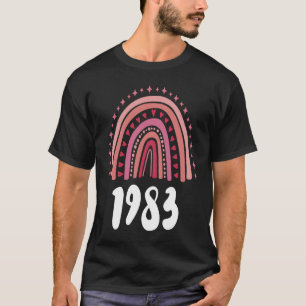 Red Rainbow Year Of Birth 1983 Birthday T-Shirt