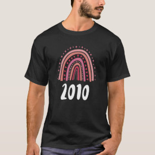 Red Rainbow Year Of Birth 2010 Birthday T-Shirt