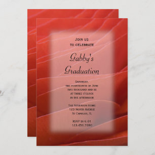 Red Ranunculus Graduus Party Invitation
