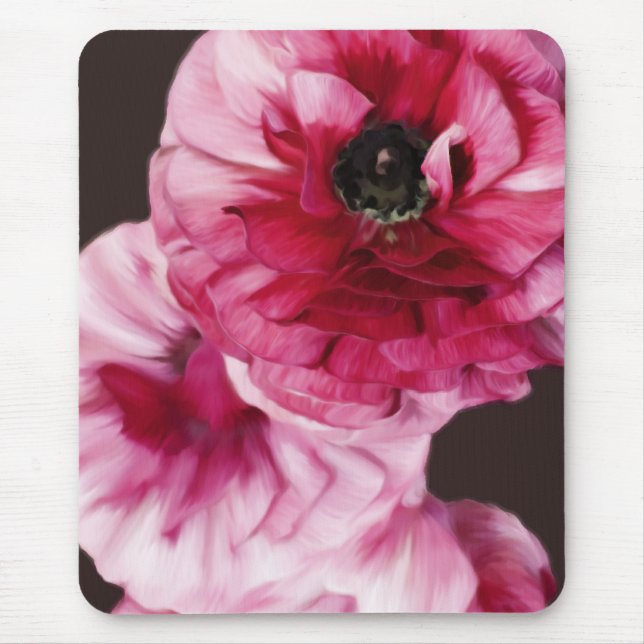 Red Ranunculus Mouse Pad (Front)