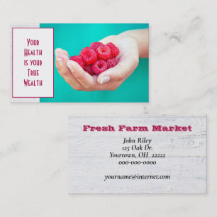 Red Raspberries in Hand  Business Card