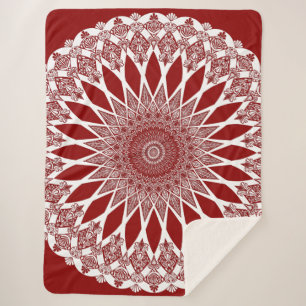 Red Raspberry Tristyns Mandala Sherpa Blanket