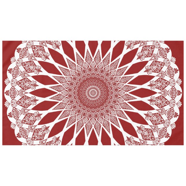 Red Raspberry Tristyns Mandala Tablecloth (Front (Horizontal))