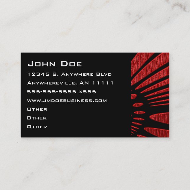 Red Ray Accent Business Card (Front)