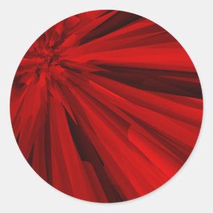 red rays black classic round sticker