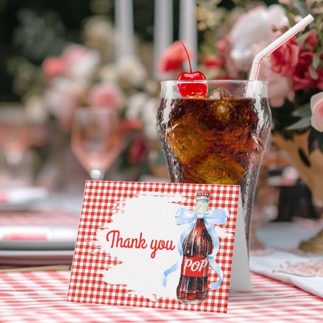 Red Ready to Pop Baby Shower Thank you Card (She's ready to pop baby shower thank you card )