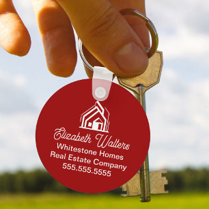 Red Real Estate Company Customized Realtor Keychain