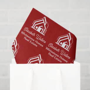 Red Real Estate Company Customized Realtor Tissue Paper