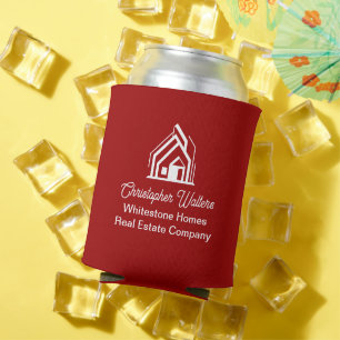 Red Real Estate Company Personalized Realtor Can Cooler