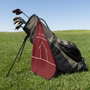 Red Real Estate Company Personalized Realtor Golf Towel