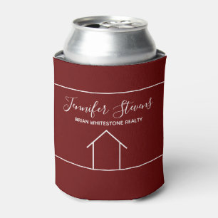Red Real Estate Marketing Open House Custom Can Cooler
