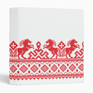 Red rearing horses binder