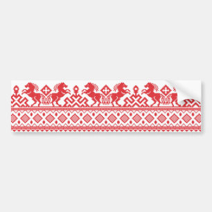 Red rearing horses bumper sticker