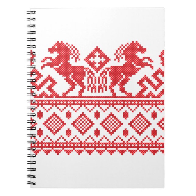 Red rearing horses notebook (Front)