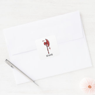 Red Reaver Crimson Battle Axe Fantasy Weapon Square Sticker