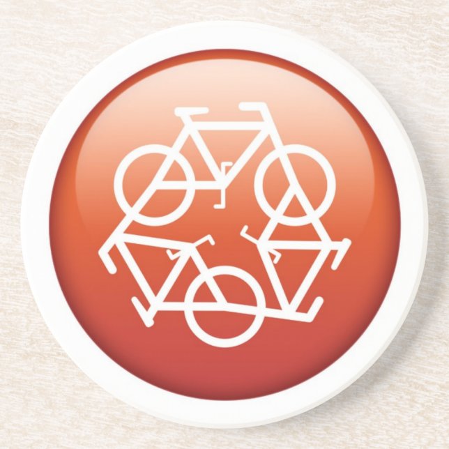 Red Recycle Sandstone Coaster (Front)