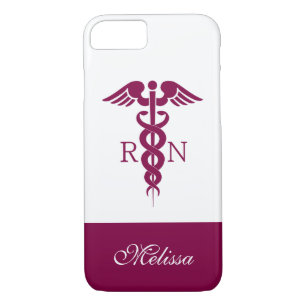 Red Red Caduceus Nurse Medical Symbol Case-Mate iPhone Case