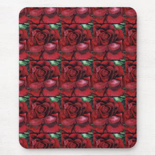"Red, Red, Rose" Floral Mousepad
