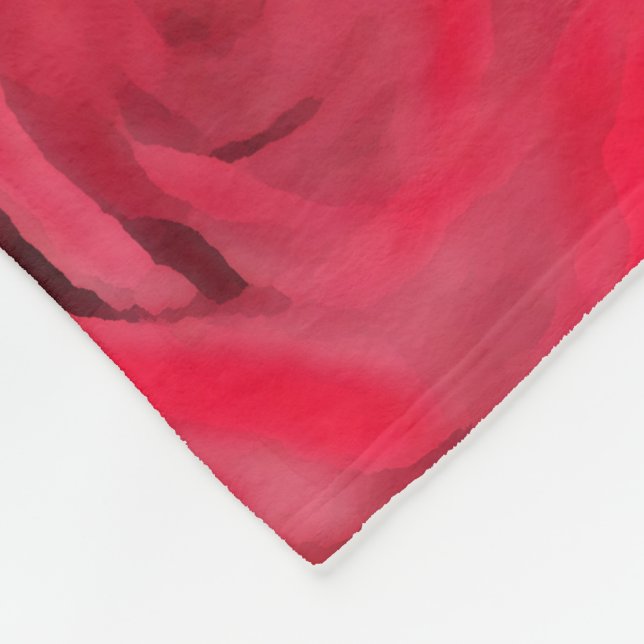 Red Red Roses Fleece Blanket (Corner)