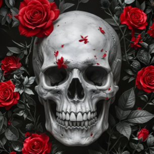 Red Red Roses Skull – Decoupage Paper