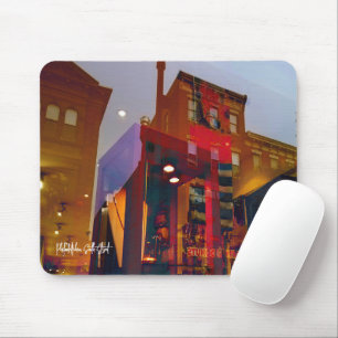 Red reflections on the streets of Philadelphia Mouse Pad