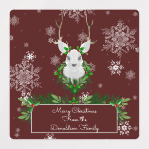 Red Reindeer Baking Labels