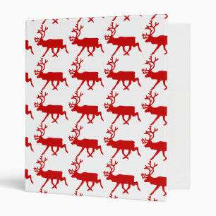 Red Reindeer / Caribou Silhouette Binder