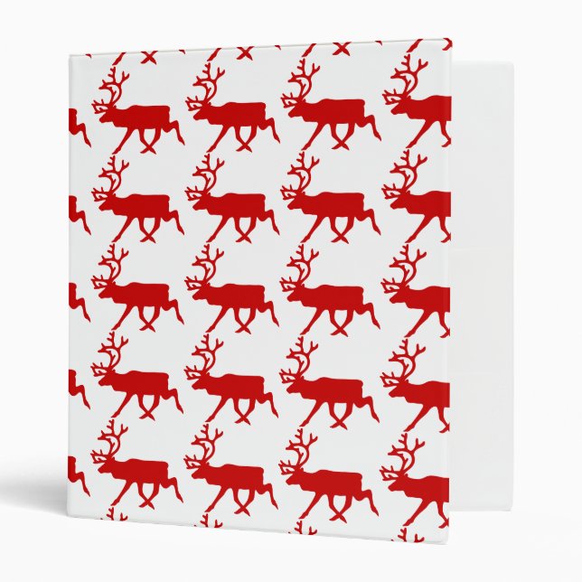 Red Reindeer / Caribou Silhouette Binder (Front/Inside)
