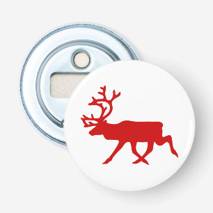 Red Reindeer / Caribou Silhouette Bottle Opener