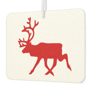 Red Reindeer / Caribou Silhouette Car Air Freshener
