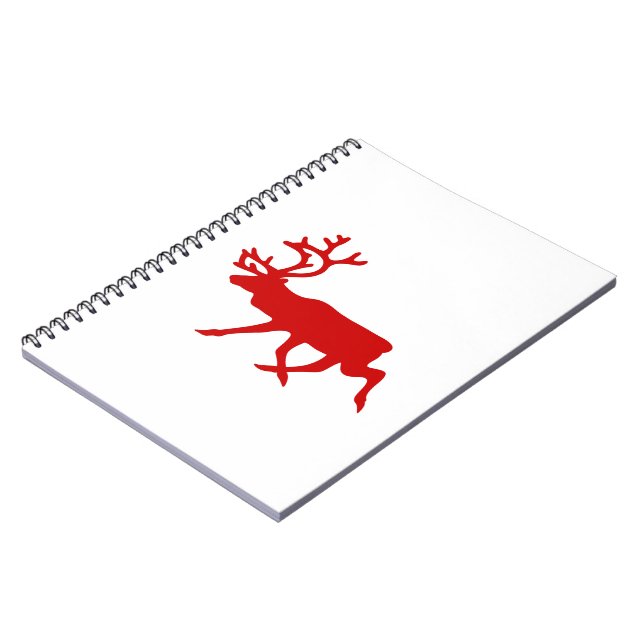 Red Reindeer / Caribou Silhouette Notebook (Left Side)