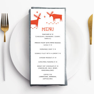 Red Reindeer   Christmas Holiday Cafe or Bakery Menu