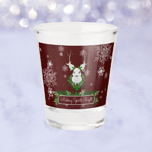 Red Reindeer Christmas Shot glass