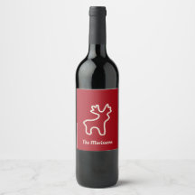 Red Reindeer Contour Personalized Name