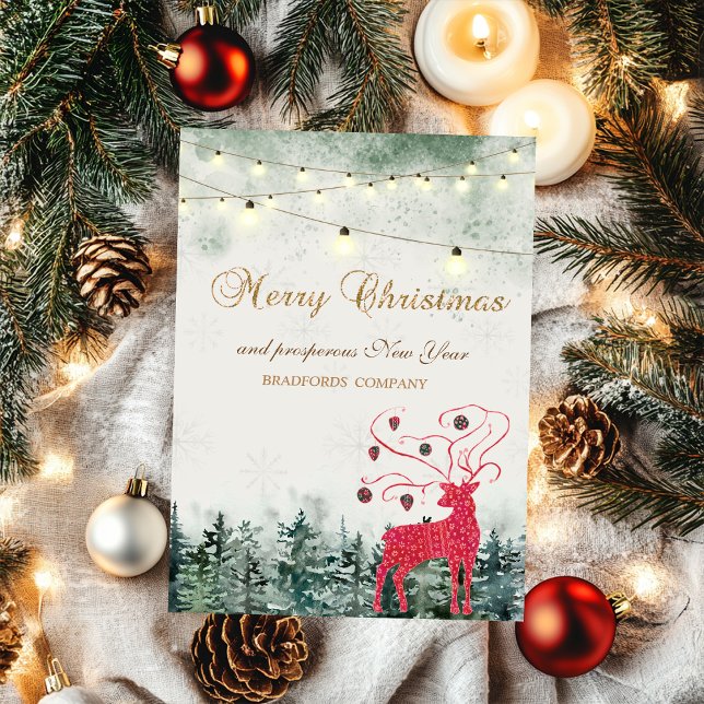 Red Reindeer,Forest,String Lights Holiday (Creator Uploaded)