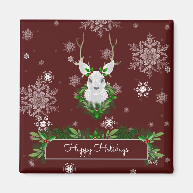 Red Reindeer Magnet (Front)