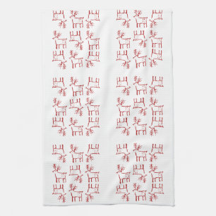 Red Reindeer XO Kitchen Towel