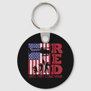 Red Remember Everyone Deployed Flag Helicopter Mem Keychain