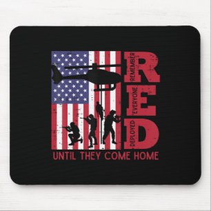 RED Remember Everyone Deployed Flag Helicopter Mem Mouse Pad
