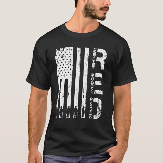 Red Remember Everyone Deployed Military Friday Wea T-Shirt (Front)