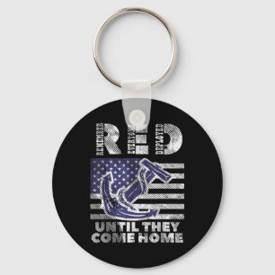 Red Remember Everyone Deployed Until Come Home Mem Keychain