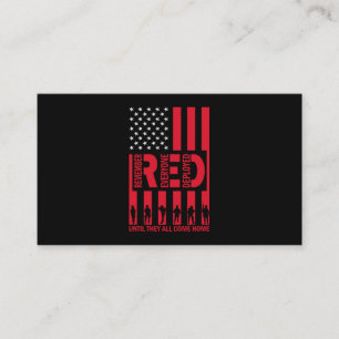 Red Remember Everyone Deployed Until They All Come Business Card