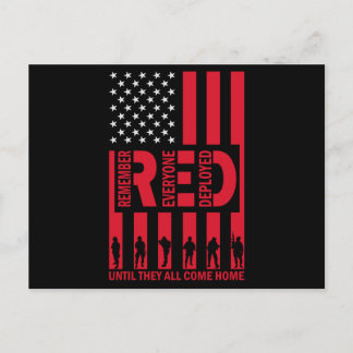 Red Remember Everyone Deployed Until They All Come Invitation Postcard