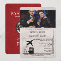 Red Reno Passport Wedding Invitation