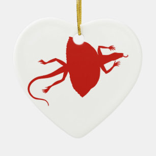Red reptile ceramic ornament